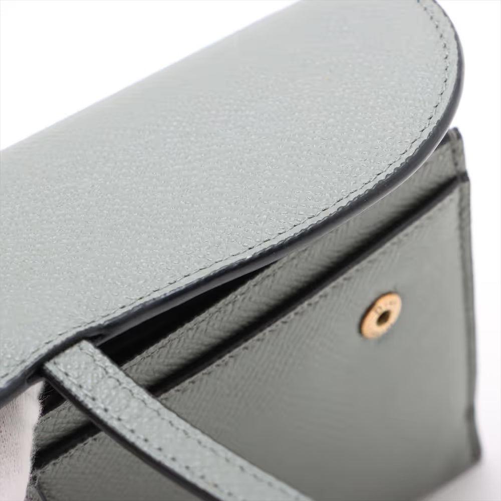 Christian Dior Saddle Leather Chain Wallet Gray