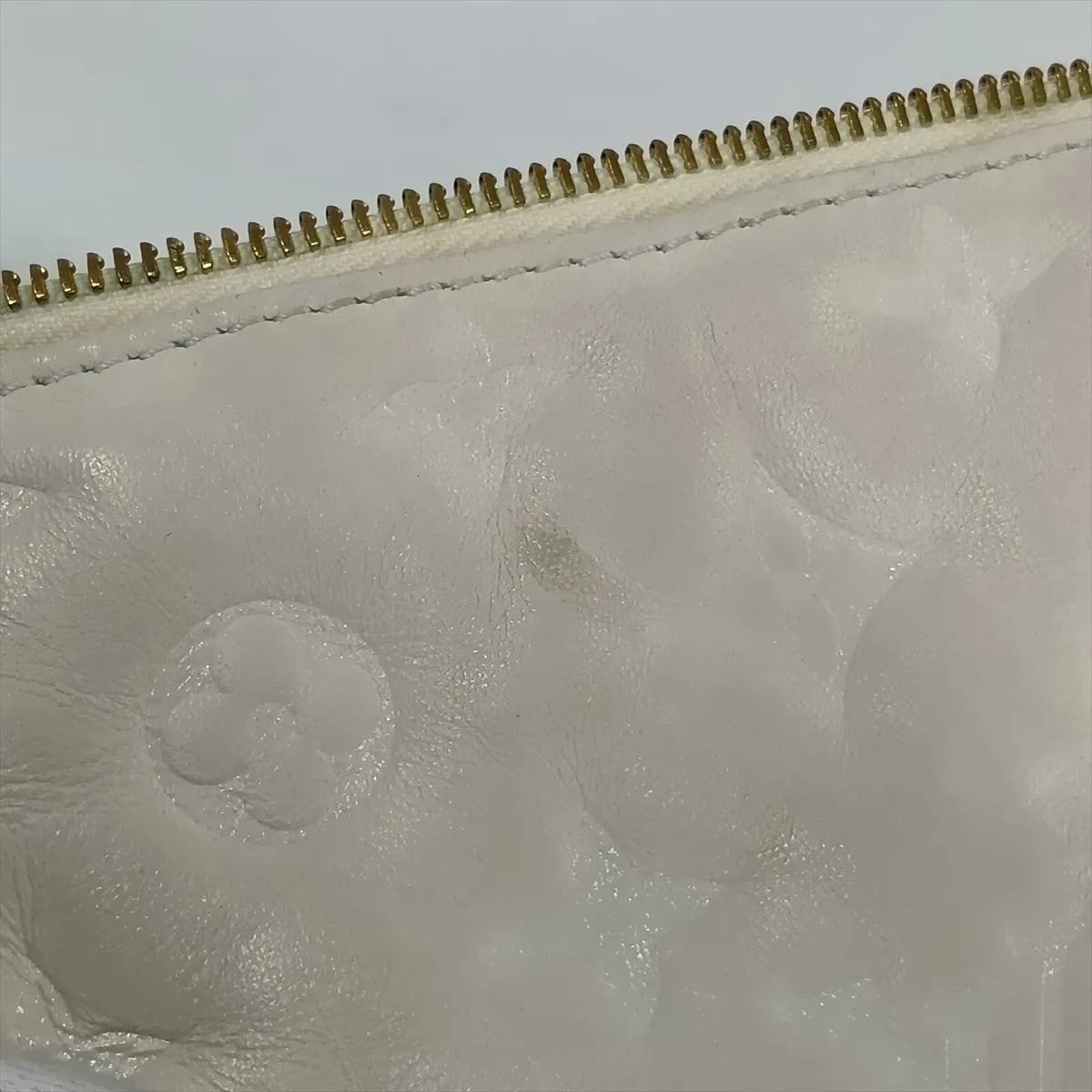 Louis Vuitton Monogram Embossed Coussin PM White