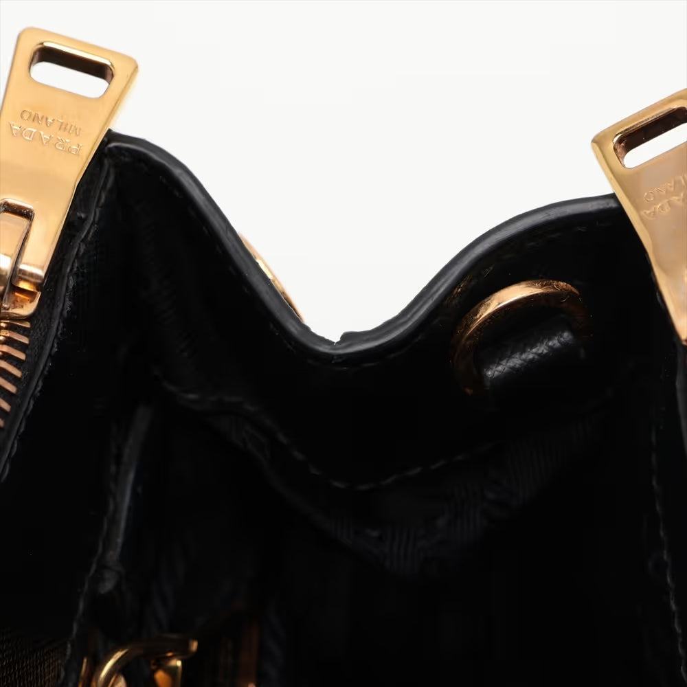Prada Saffiano Galeria Leather Two-Way Handbag Black