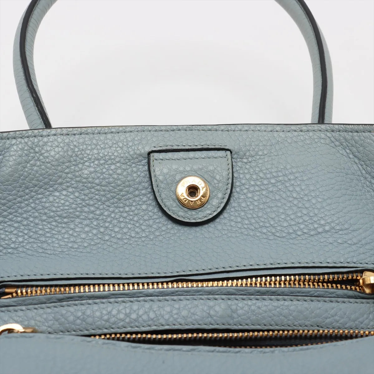 Prada Vitello Daino Leather Tote Bag Light Blue
