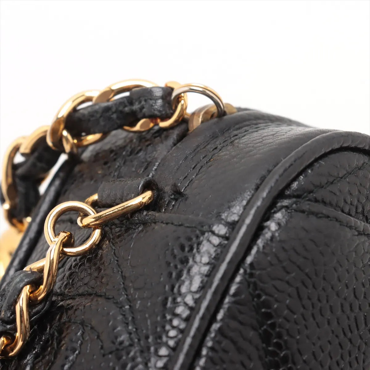 Chanel Matelasse Caviar Skin Chain Shoulder Bag Black