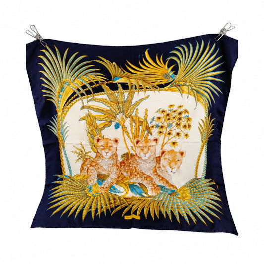 Salvatore Ferragamo Lion Cubs Silk Scarf — product view