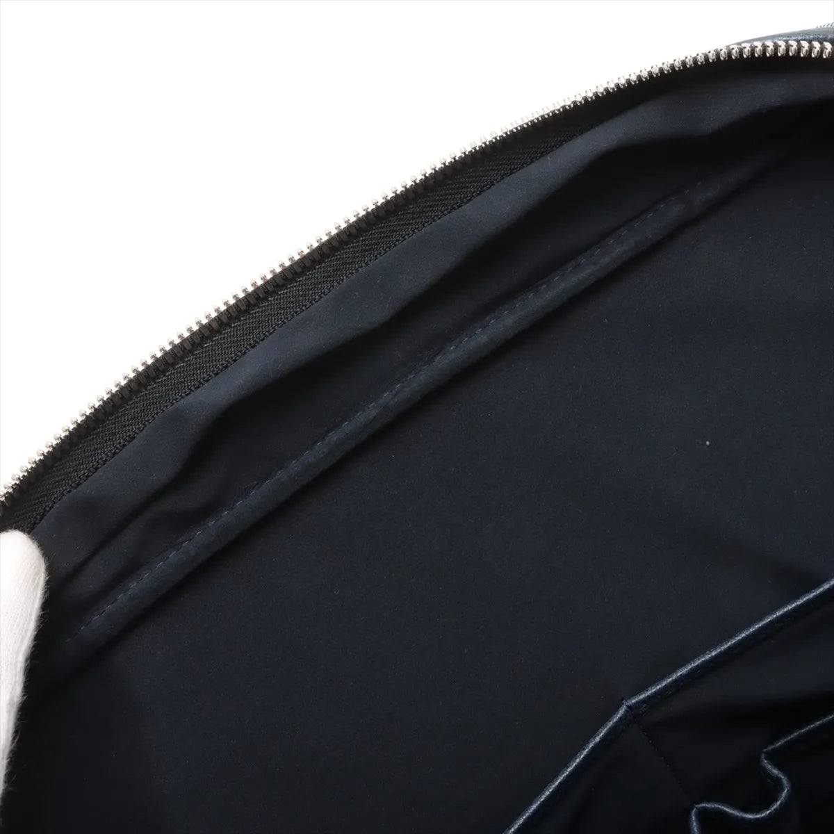 Valextra Keval x Leather Business Bag Navy Blue
