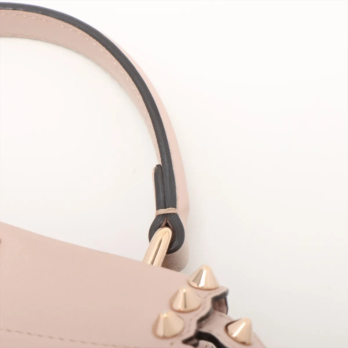 Fendi Mini Peekaboo Leather Studs Two-Way Handbag Pink
