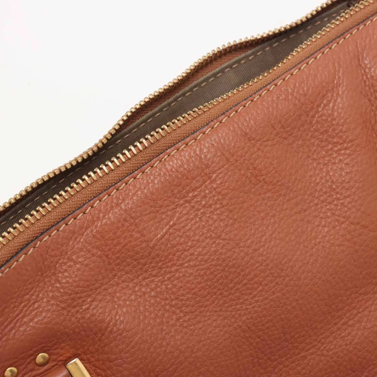 Chloe Marcy Leather Two-Way Handbag Brown x Pink