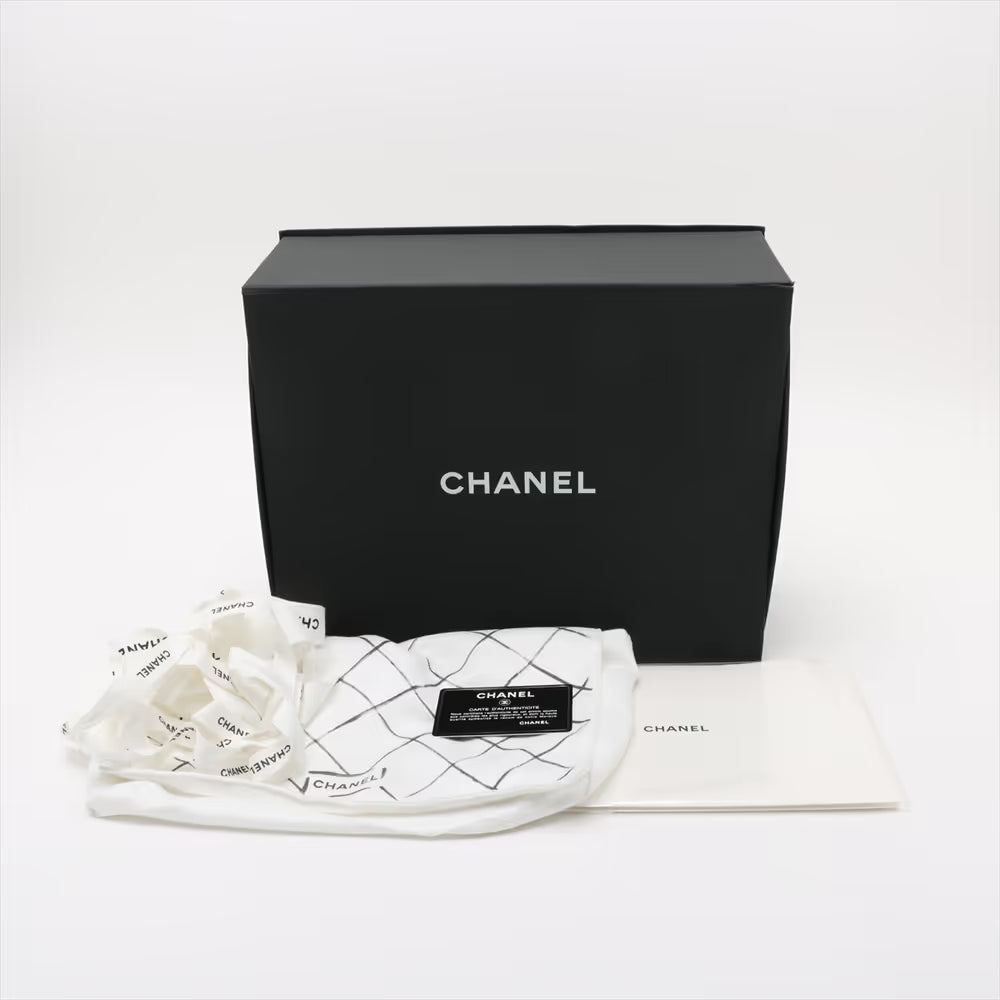 Chanel CC Logo Matelasse Lambskin Fabric Double Flap Double Chain Bag Black