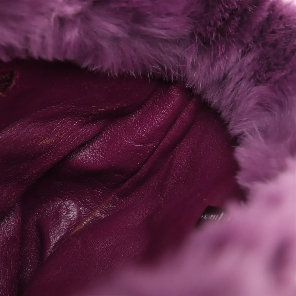 Chanel CC Logo Fur Chain Tote Bag Purple