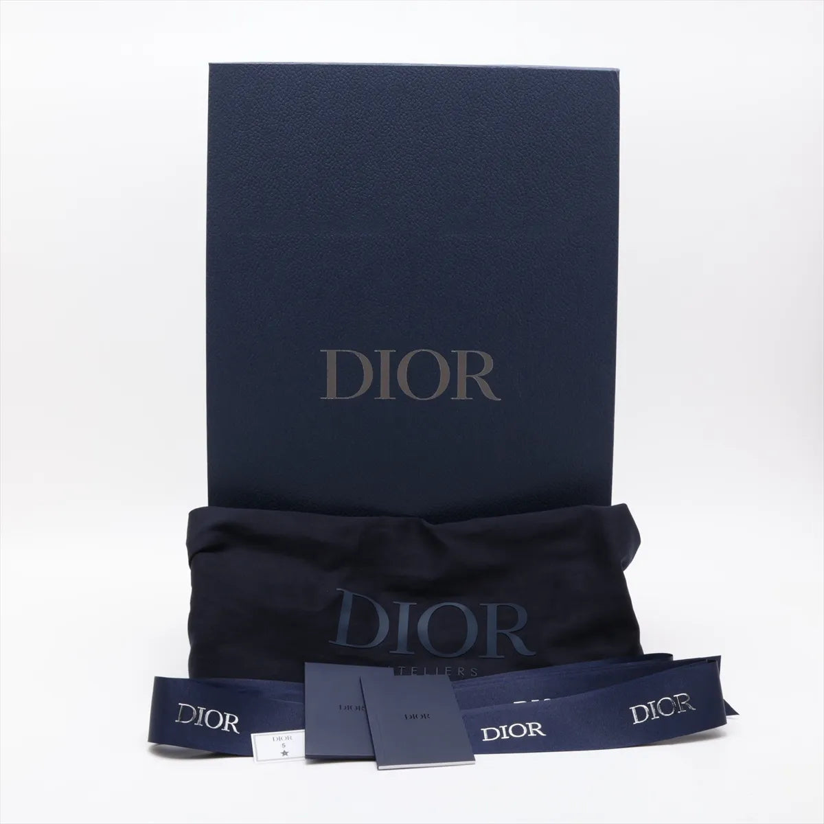 Christian Dior Oblique Canvas Leather Backpack Navy Blue