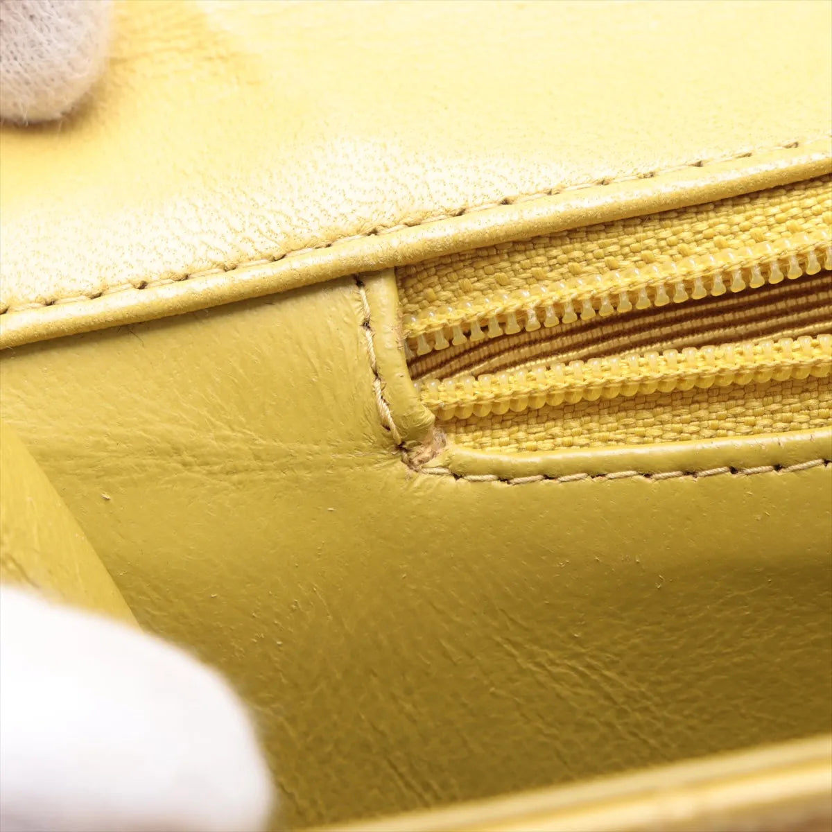 Chanel CC Logo Matelasse Lambskin Business Bag Yellow