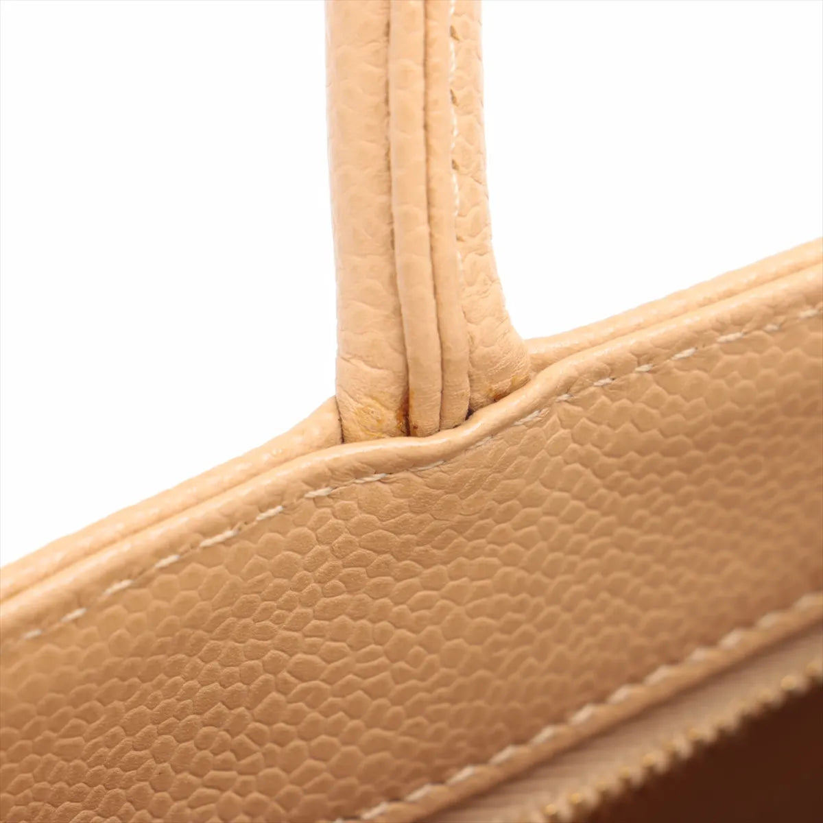 Chanel CC Logo Re-release Caviar Skin Tote Bag Beige