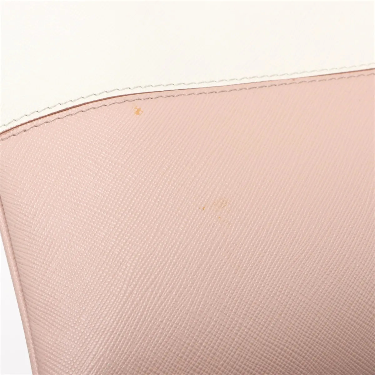 Prada Saffiano Lux Leather Two-tone Handbag Pink x White