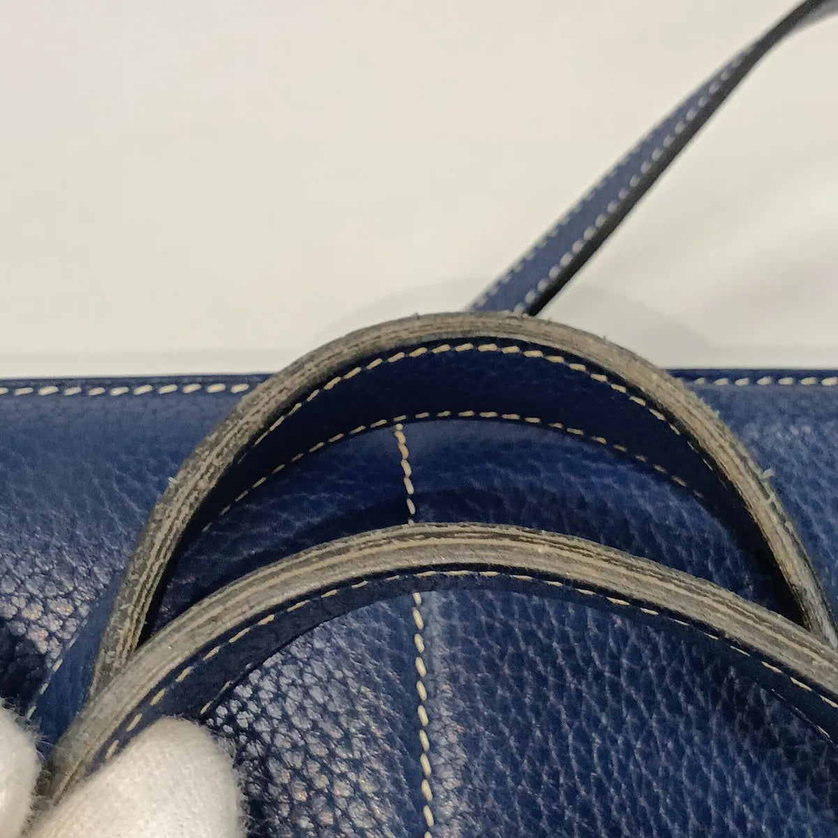 Hermes Halzan 31 Taurillon Clemence Blue Sapphire