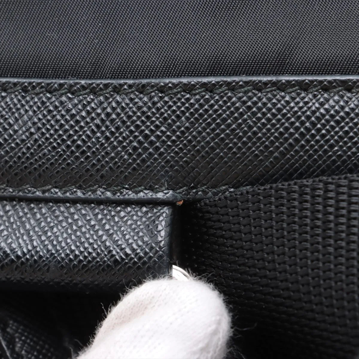 Prada Tessuto Nylon Leather Backpack Black