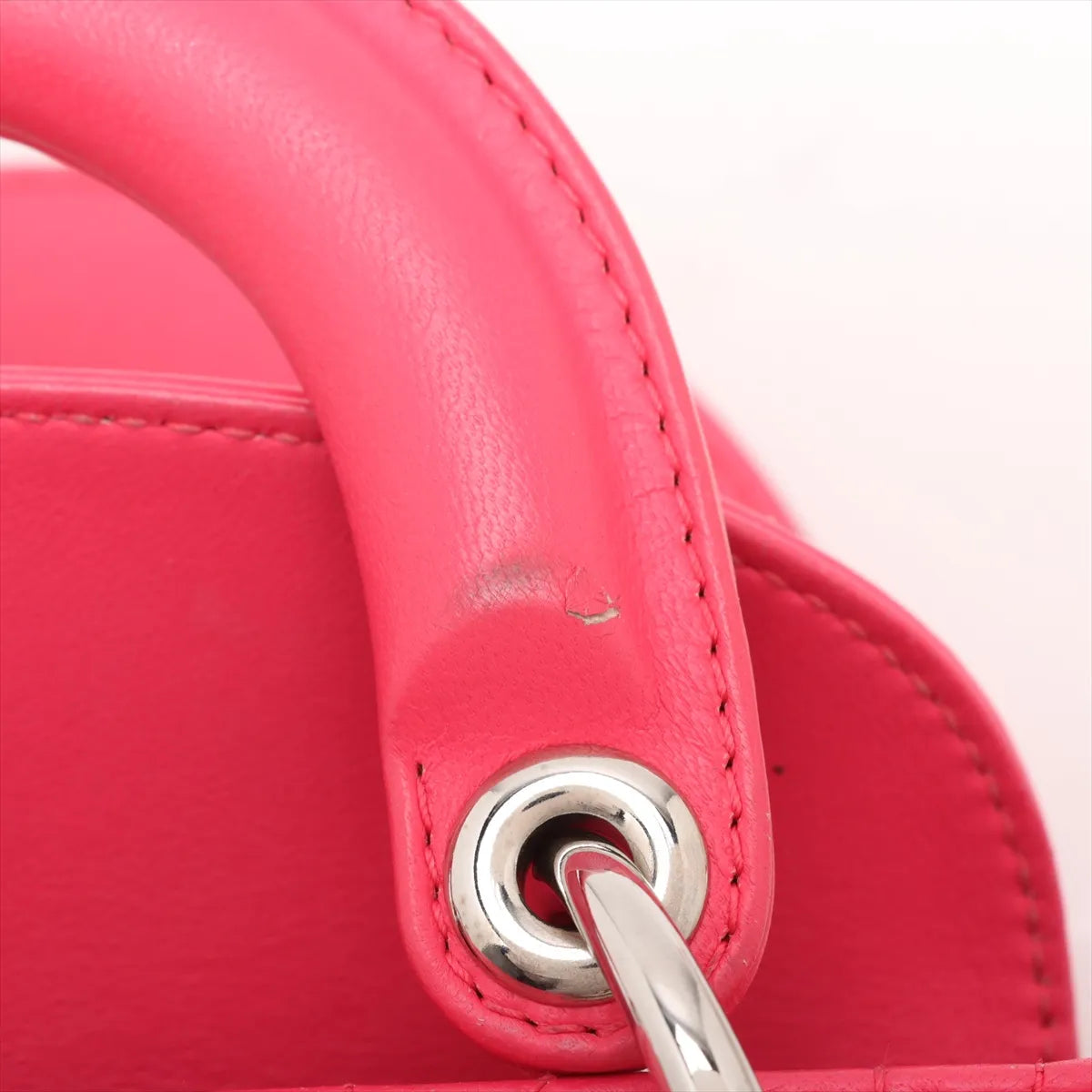 Christian Dior Lady Dior Mini Cannage Leather Two-Way Handbag Hot Pink