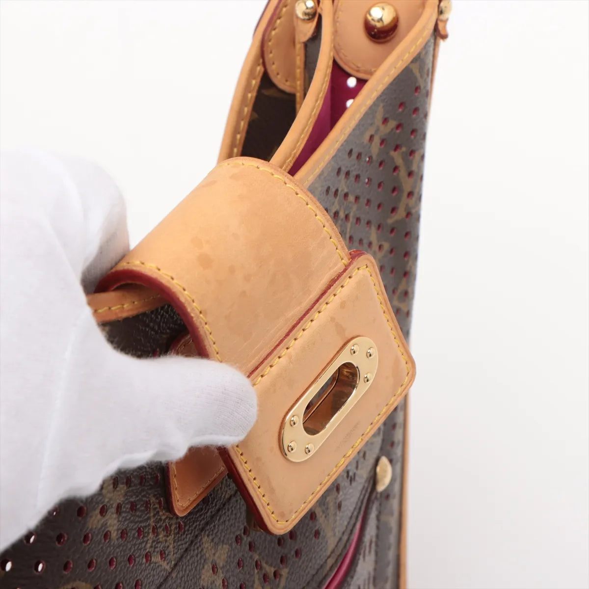 Louis Vuitton Monogram Perforated Musette Brown x Pink