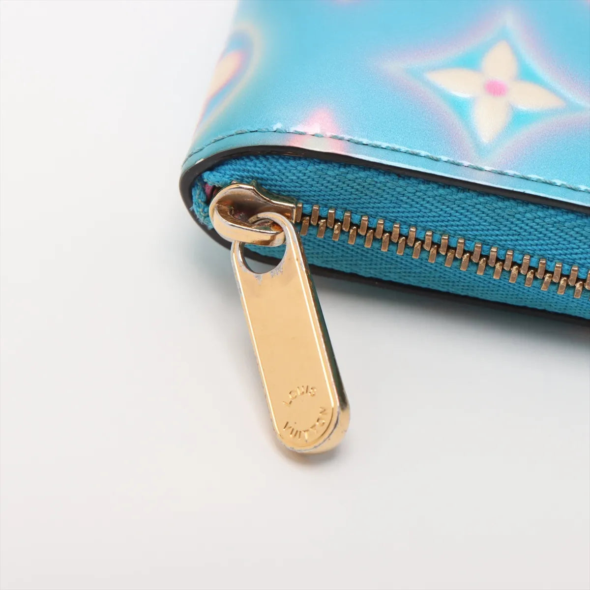 Louis Vuitton Vernis Zippy Coin Purse Baby Blue Neon