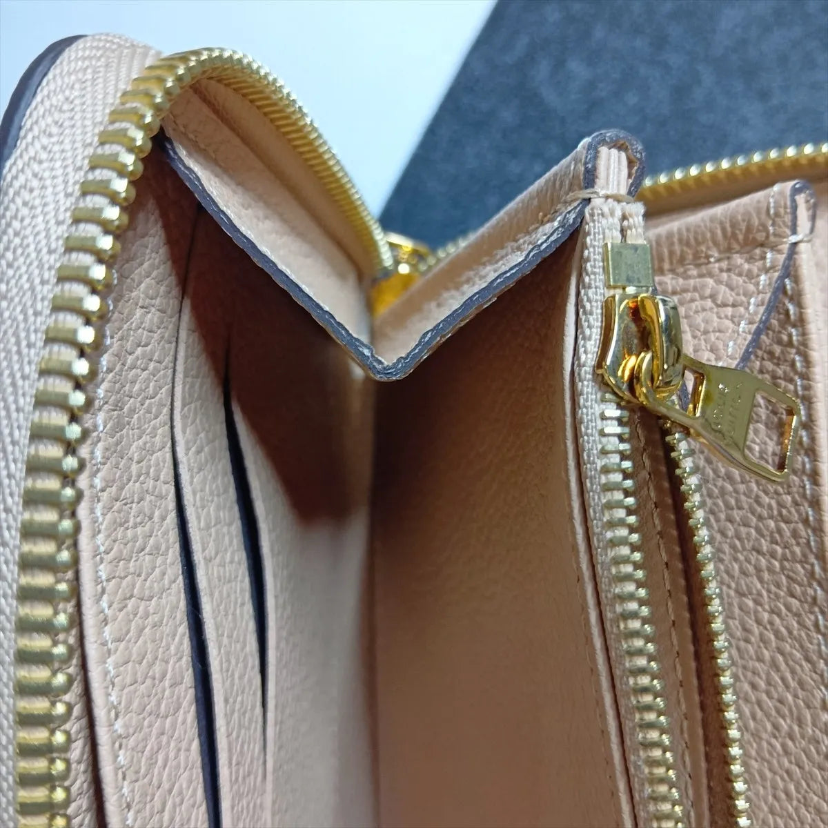 Louis Vuitton Monogram Empreinte Zippy Wallet Beige