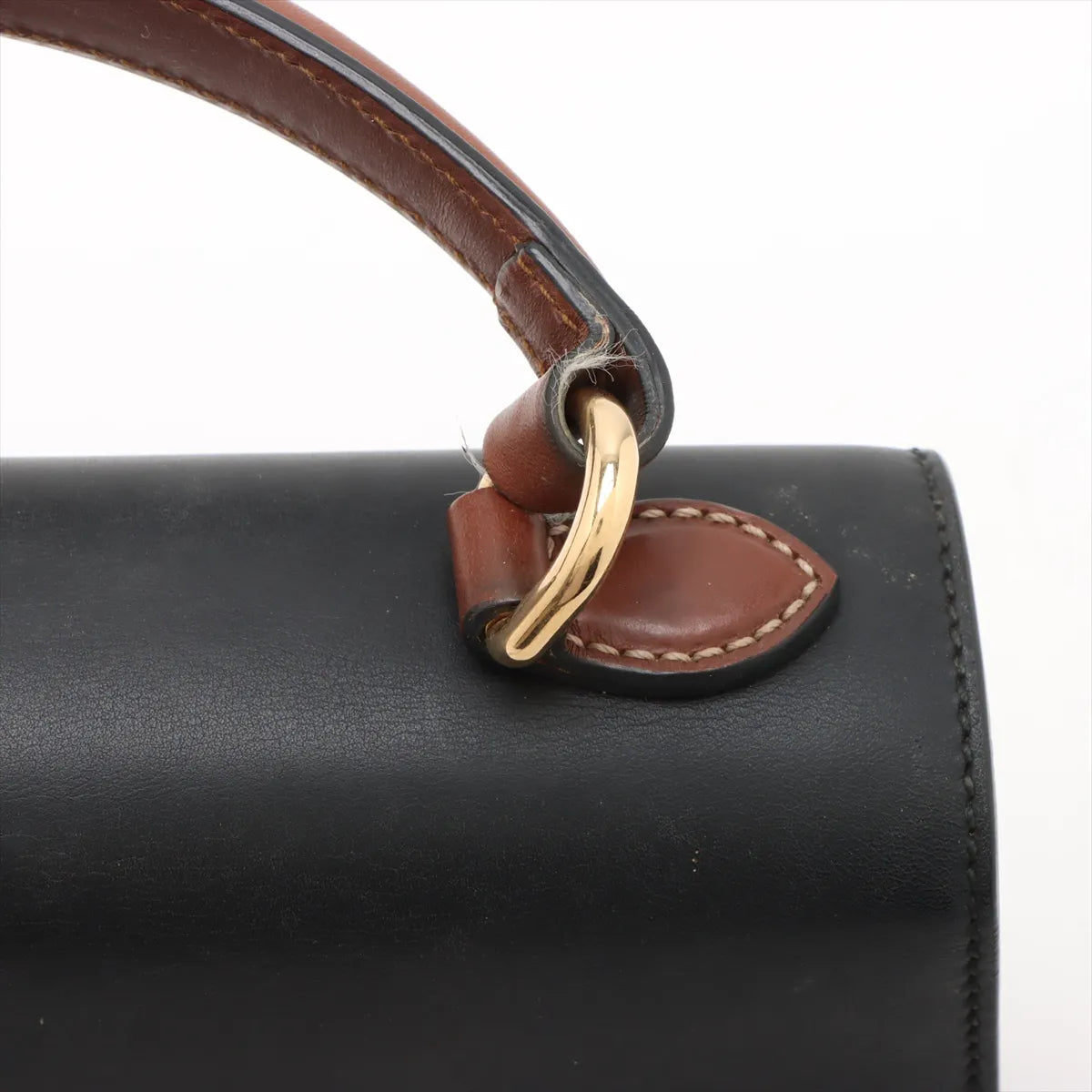 Gucci GG Supreme Leather Two-Way Shoulder Bag Brown x Black