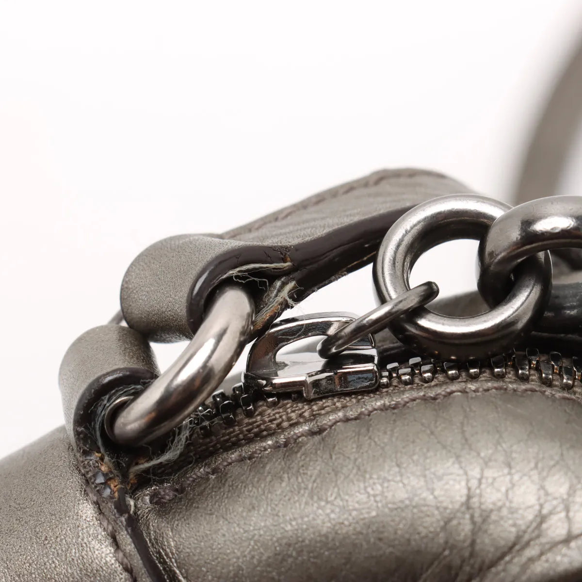 Gucci Metallic Soho Leather Camera Bag Silver