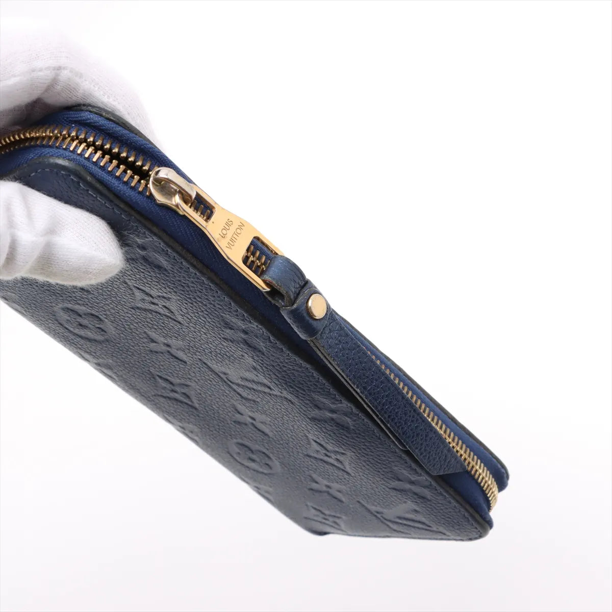 Louis Vuitton Momogram Empreinte Zippy Wallet Denim Blue