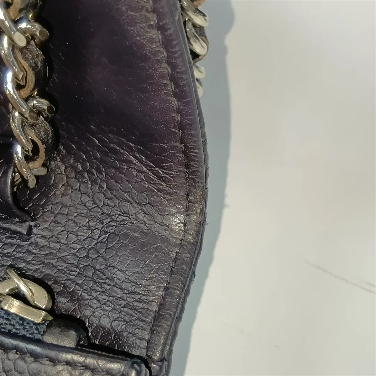 Chanel CC Logo Matelasse Caviar Skin Wallet on Chain Navy Blue