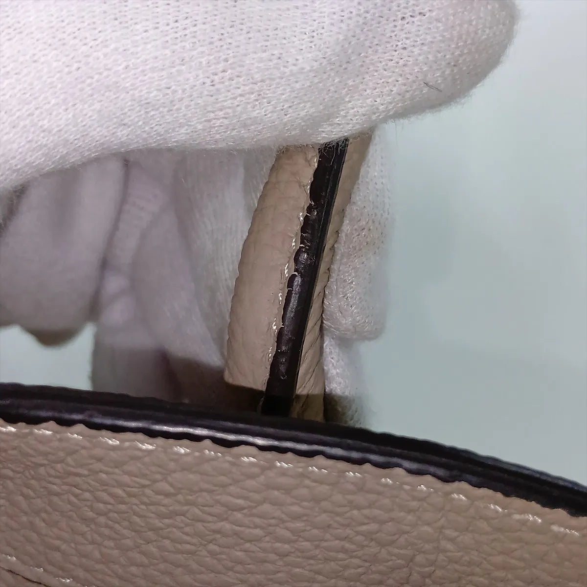 Bonaventura Mia Leather Two-Way Tote Bag Beige
