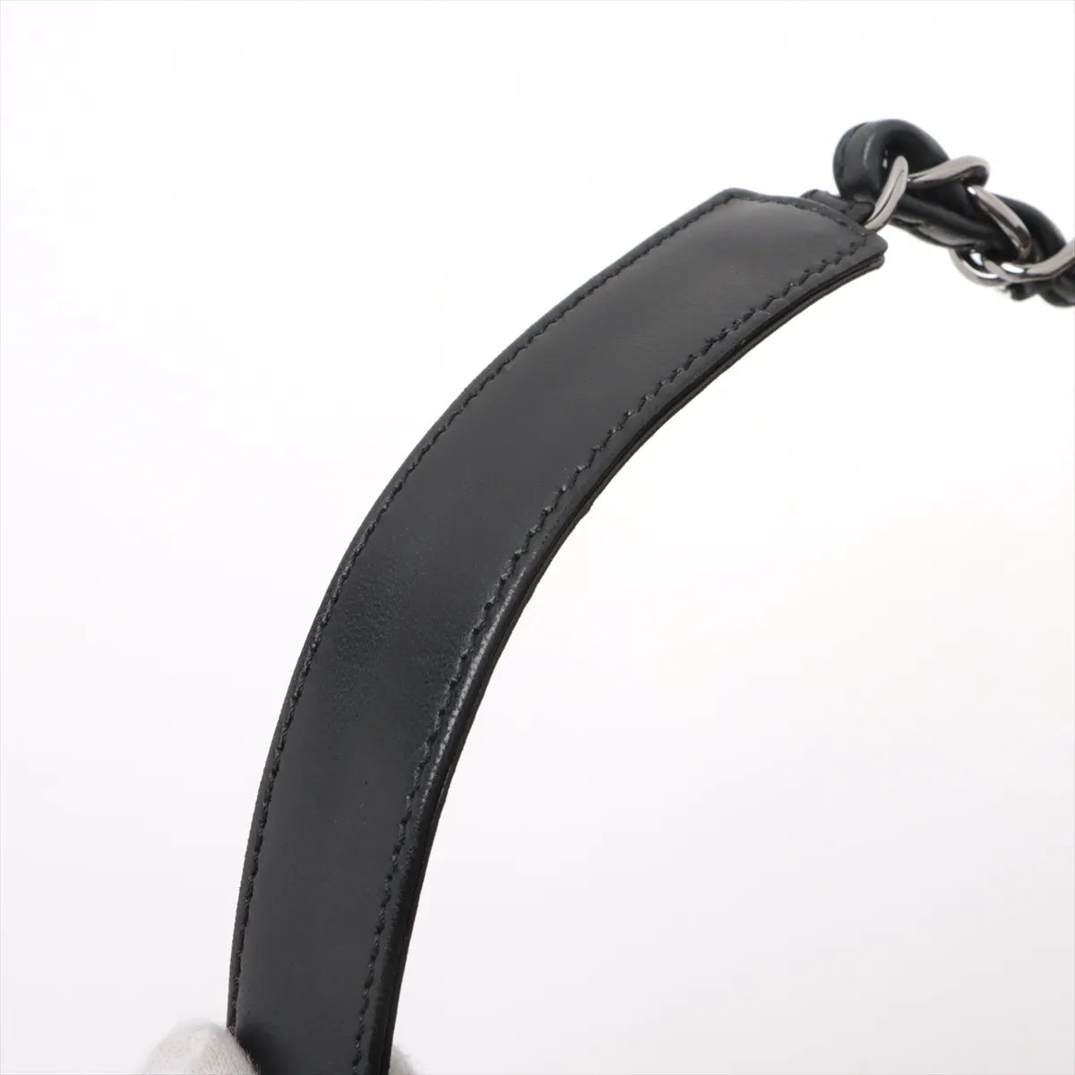 Chanel Paris New York Line Tweed Vanity Chain Handbag Gray X Black