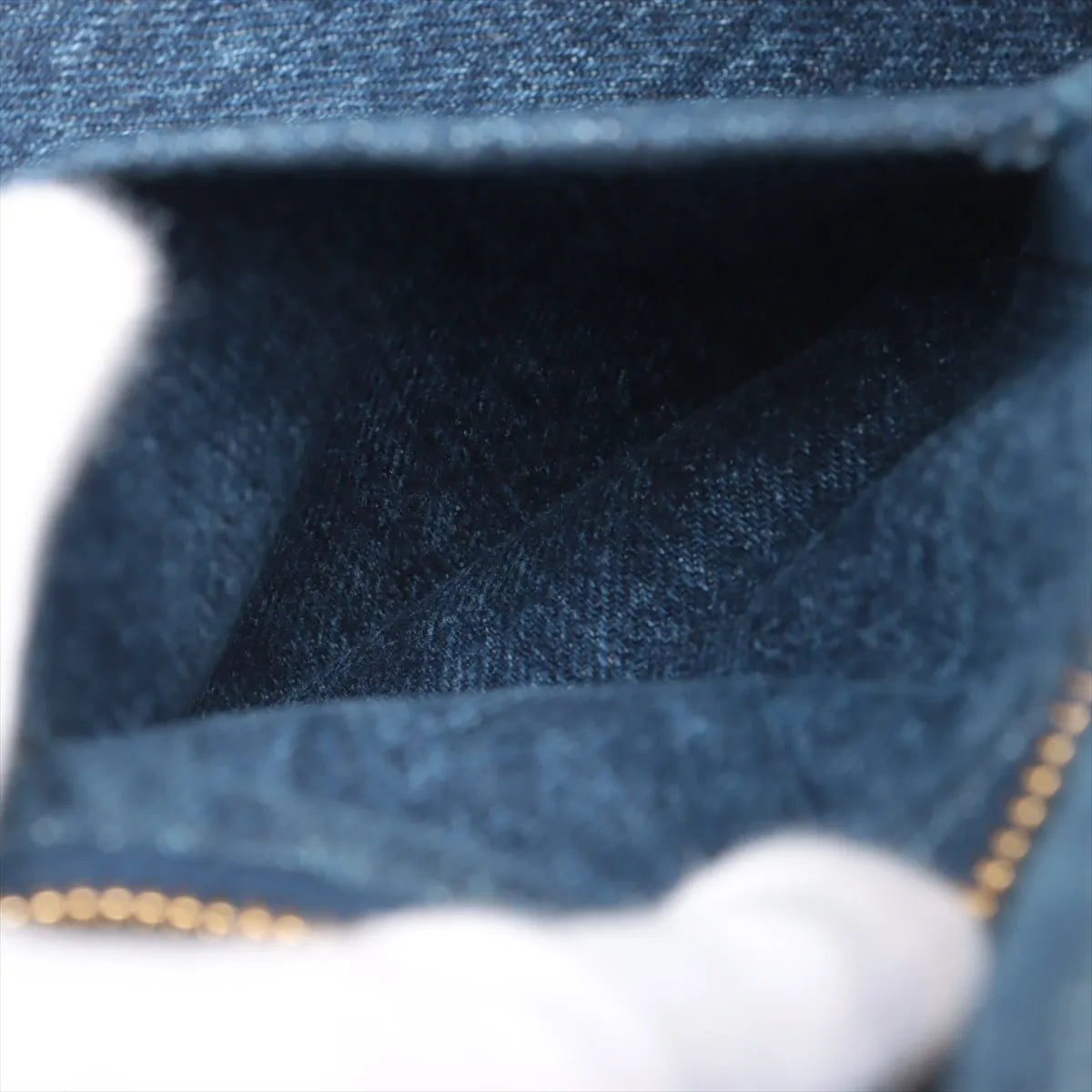 Prada Canapa Denim Tote Handbag Blue