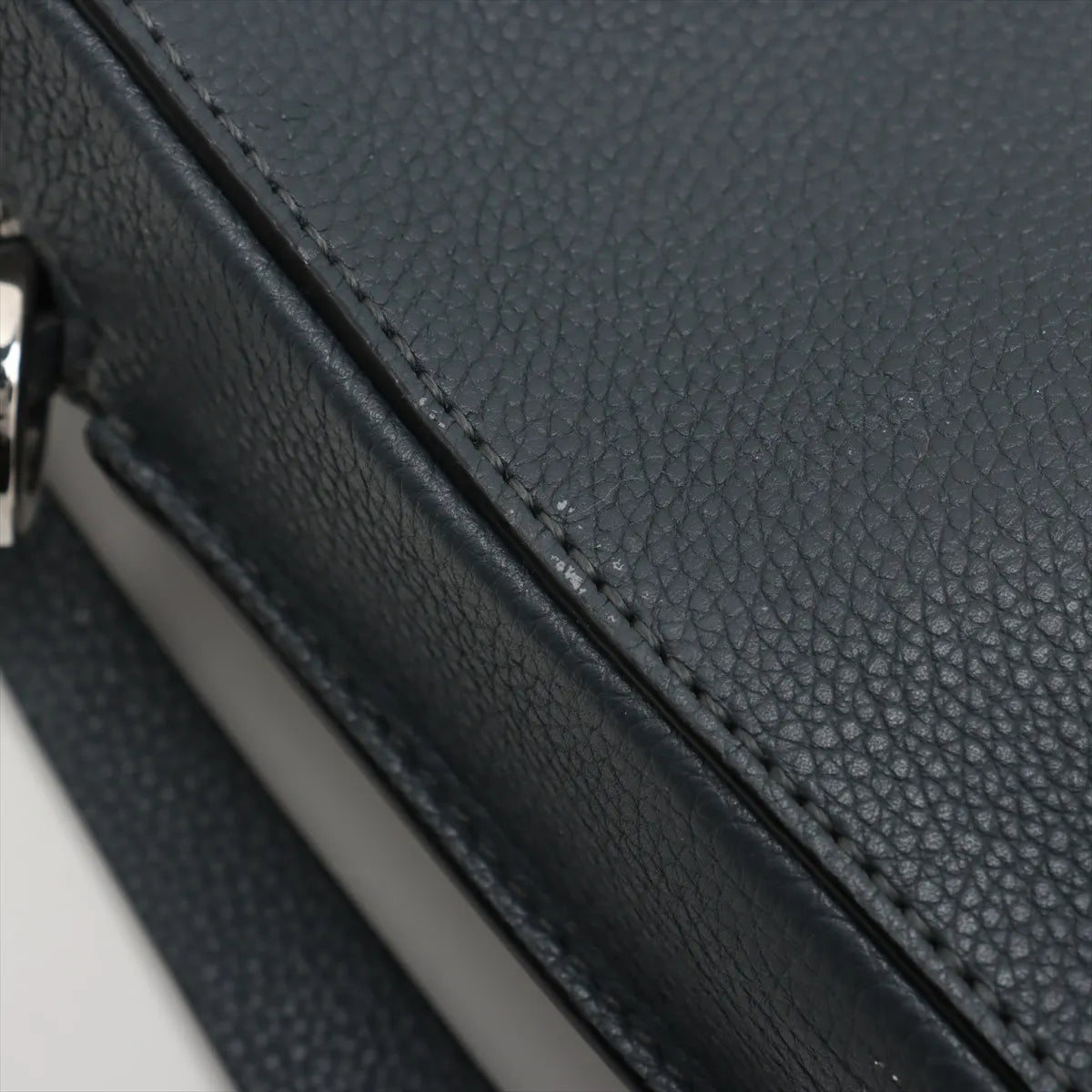 Loewe Goya Leather Two-Way Business Bag Gray