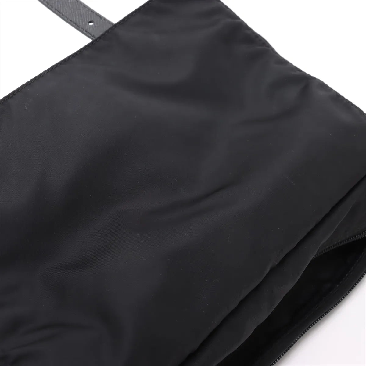 Prada Tessuto Nylon Leather Shoulder Bag Black