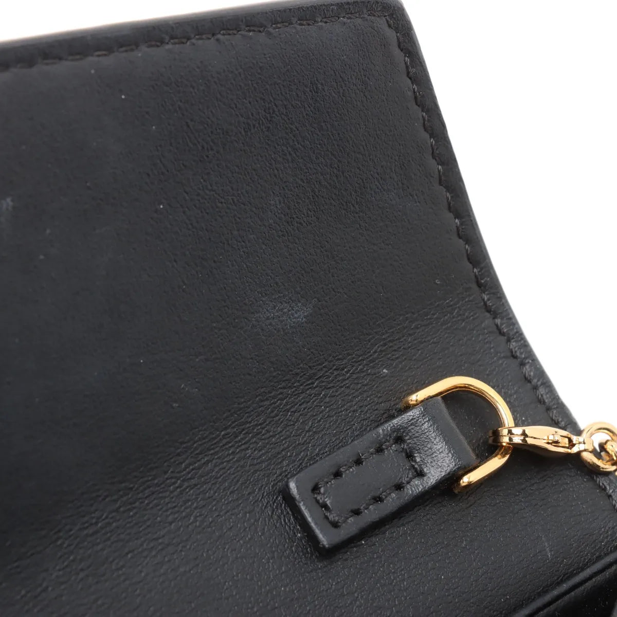 Fendi Leather Wallet on Chain Black