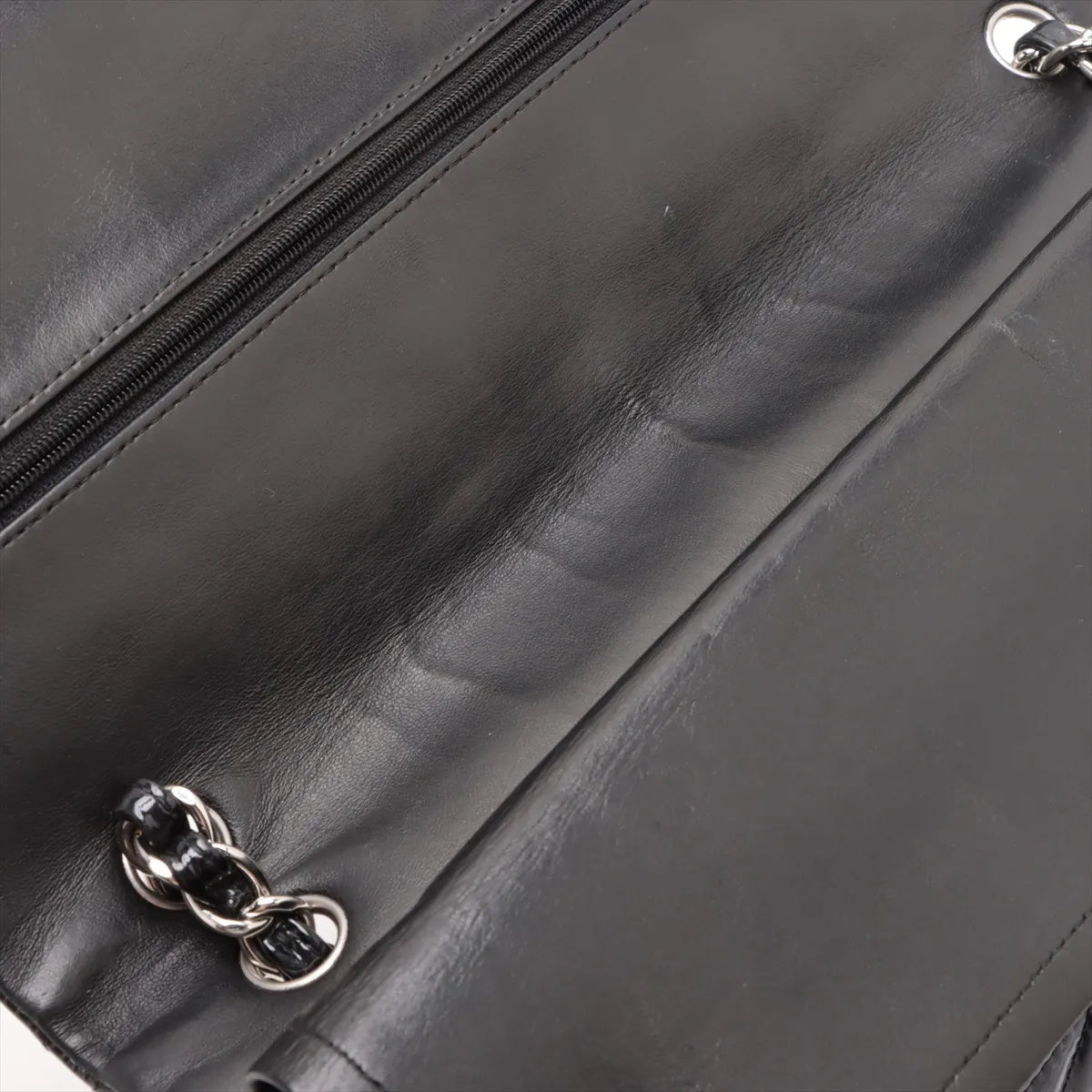 Chanel CC Logo Dekamatrasse 34 Maxi Patent Leather Double Flap Double Chain Bag Black * PREORDER *