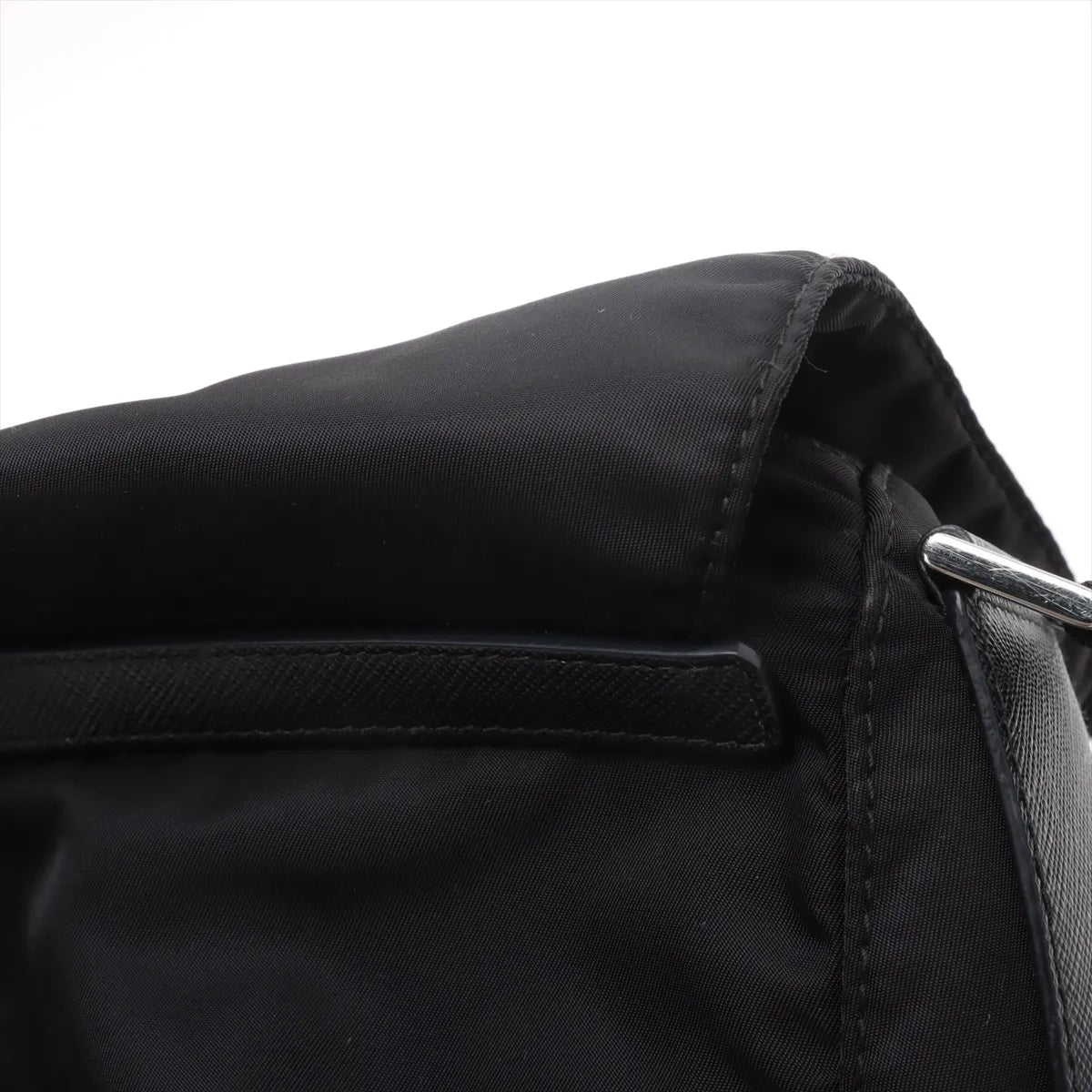 Prada Tessuto Nylon Leather Shoulder Bag Black