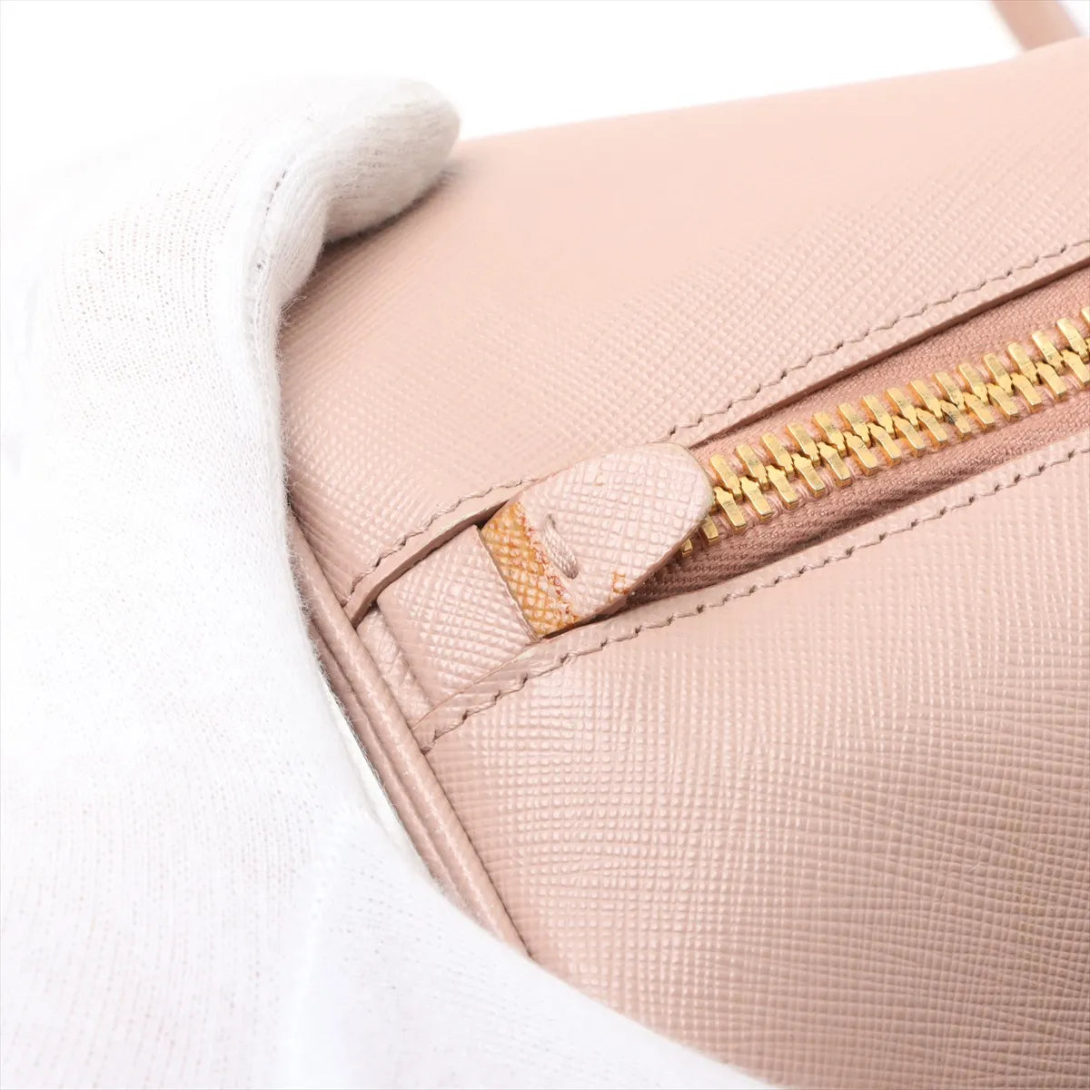 Prada Saffiano Lux Leather Two-tone Handbag Pink x White