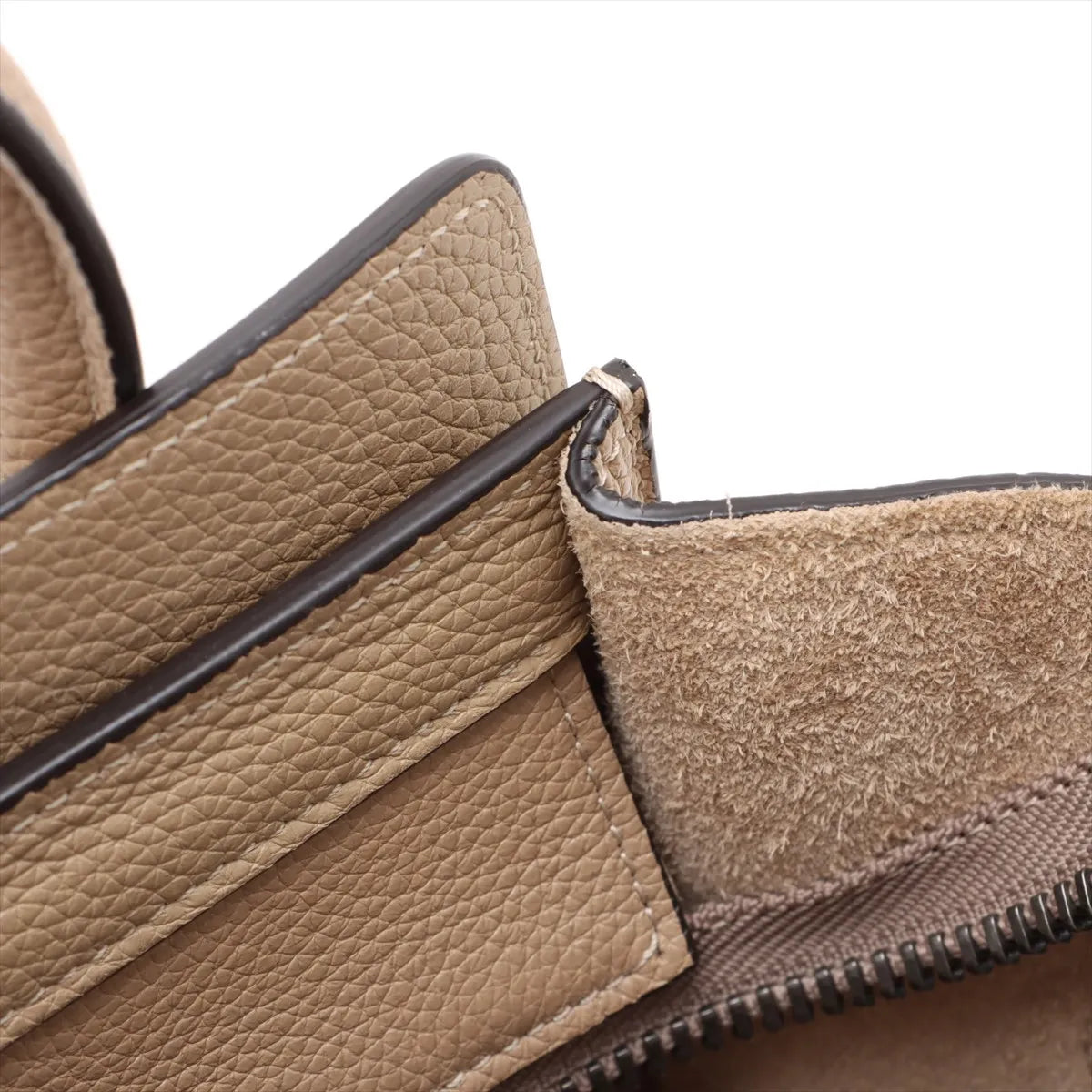 Celine Luggage Micro Shopper Leather Handbag Beige