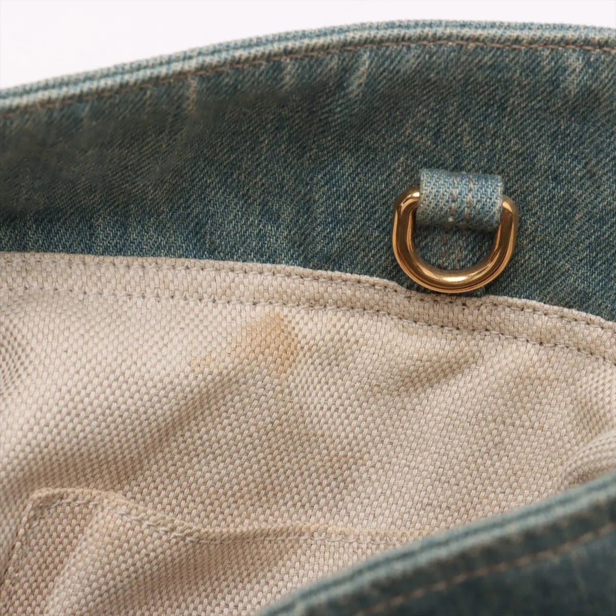 Gucci Soho Denim Chain Tote Bag Blue