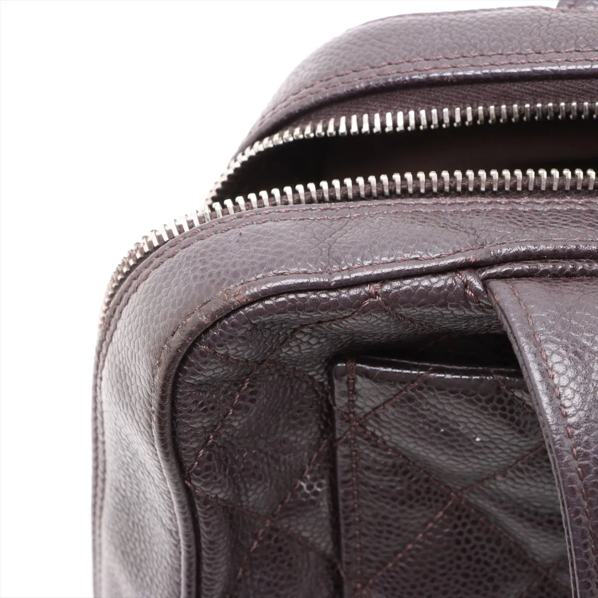 Chanel CC Logo Matelasse Caviar Skin Tote Bag Purple