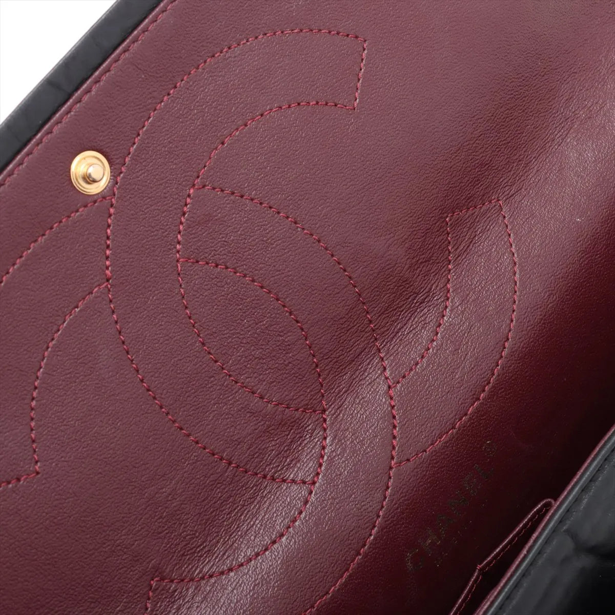 Chanel Matelasse 2.55 Maxi Vintage Calf Double Flap Double Chain Bag Black