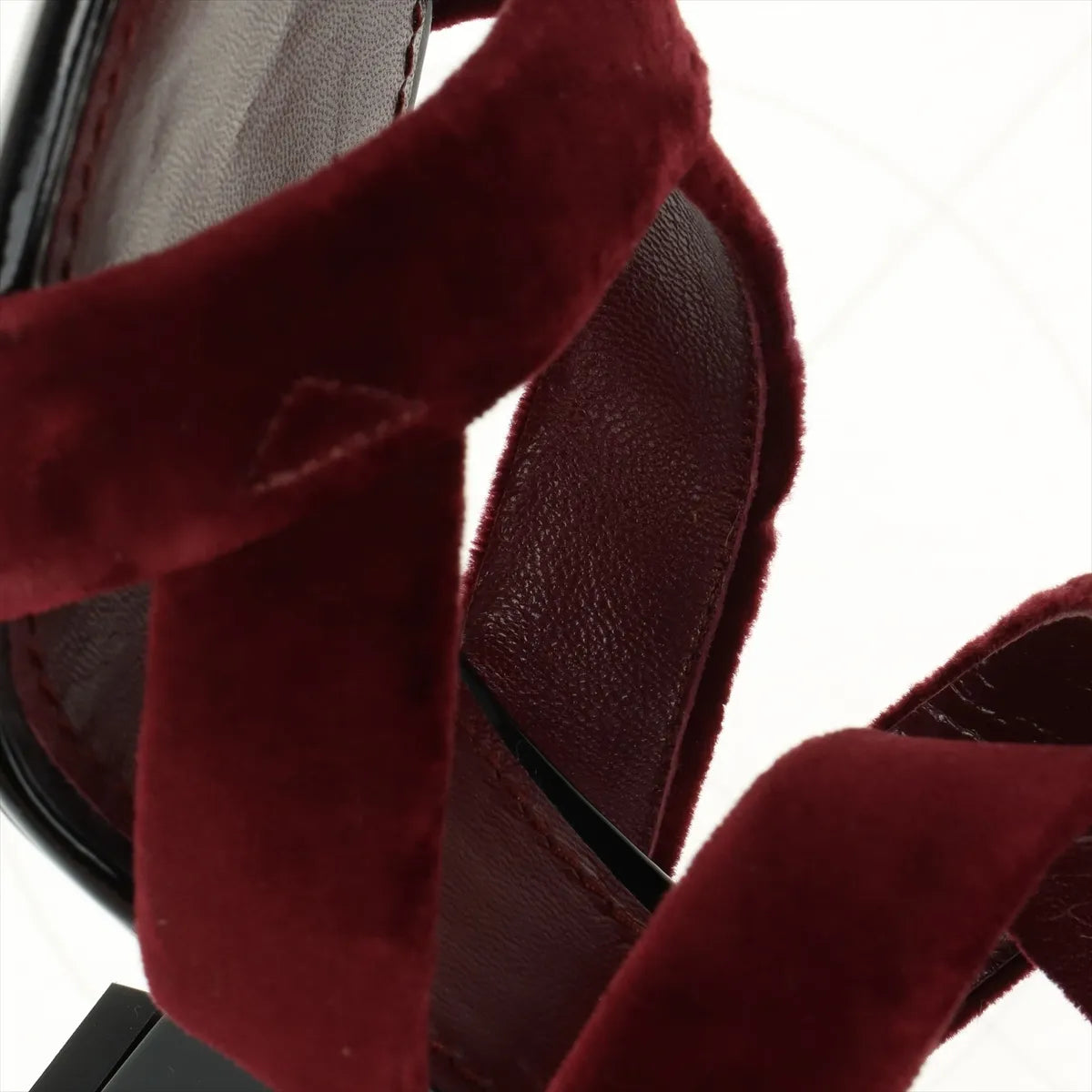 Louis Vuitton Velour Leather Sandals Bordeaux x Black