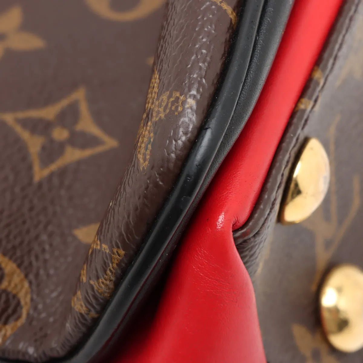 Louis Vuitton Monogram Millefeuille Shoulder Bag Cerise x Brown