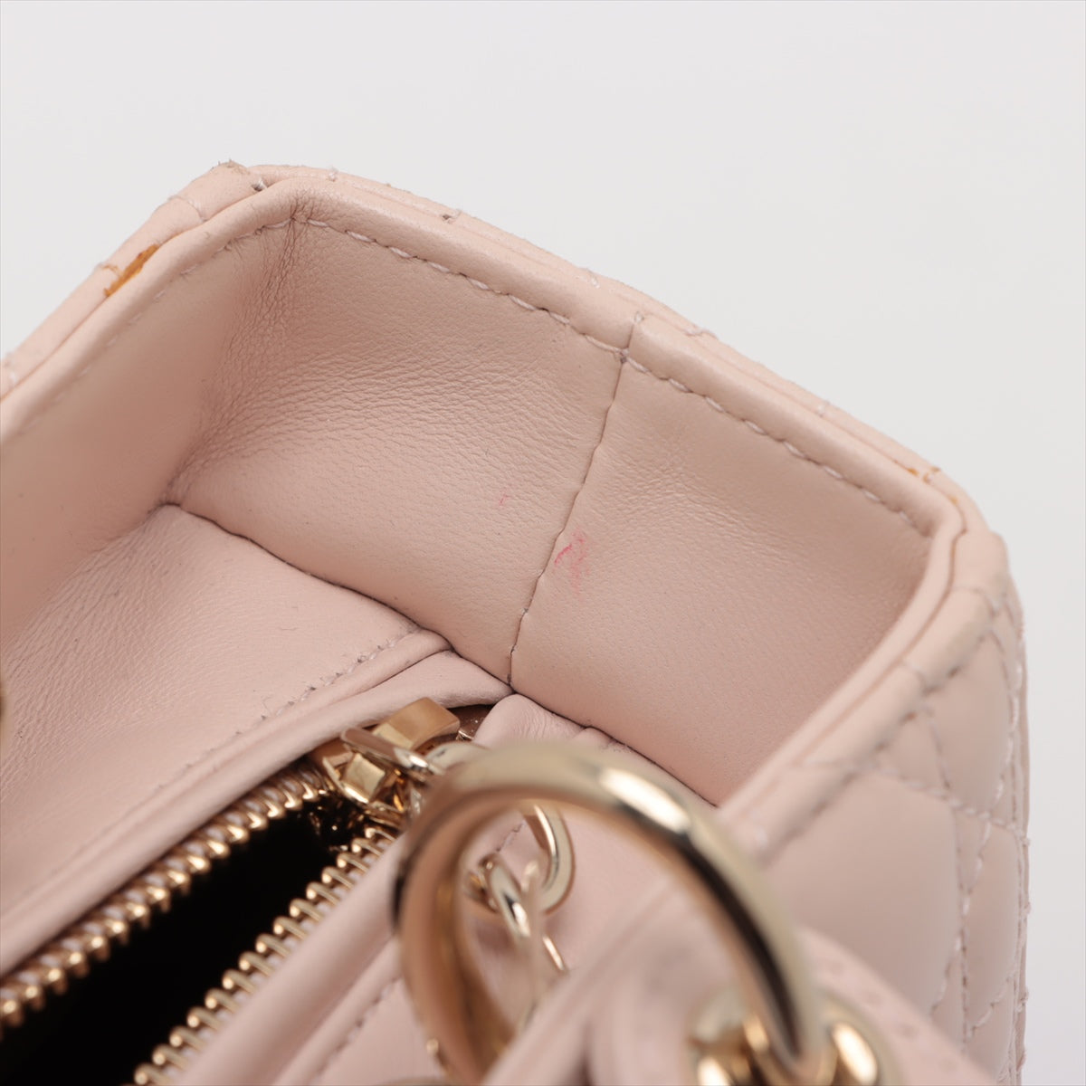 Christian Dior Lady Dior Cannage Leather Two-Way Handbag Pink