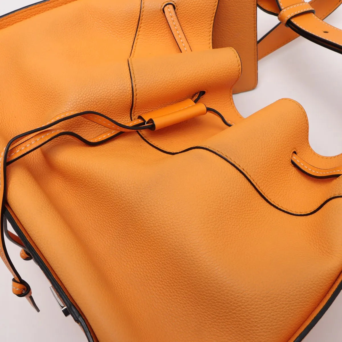Loewe Hammock Drawstring Medium Leather Two-Way Shoulder Bag Orange