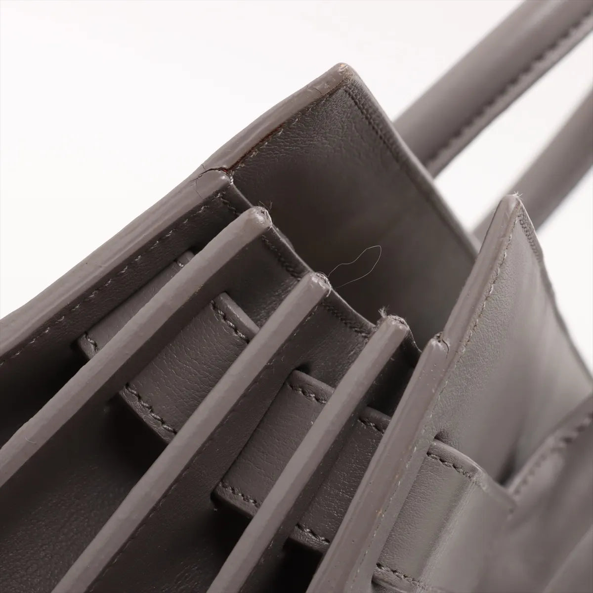 Saint Laurent Paris Sac de Jour Leather Two-Way Handbag Gray