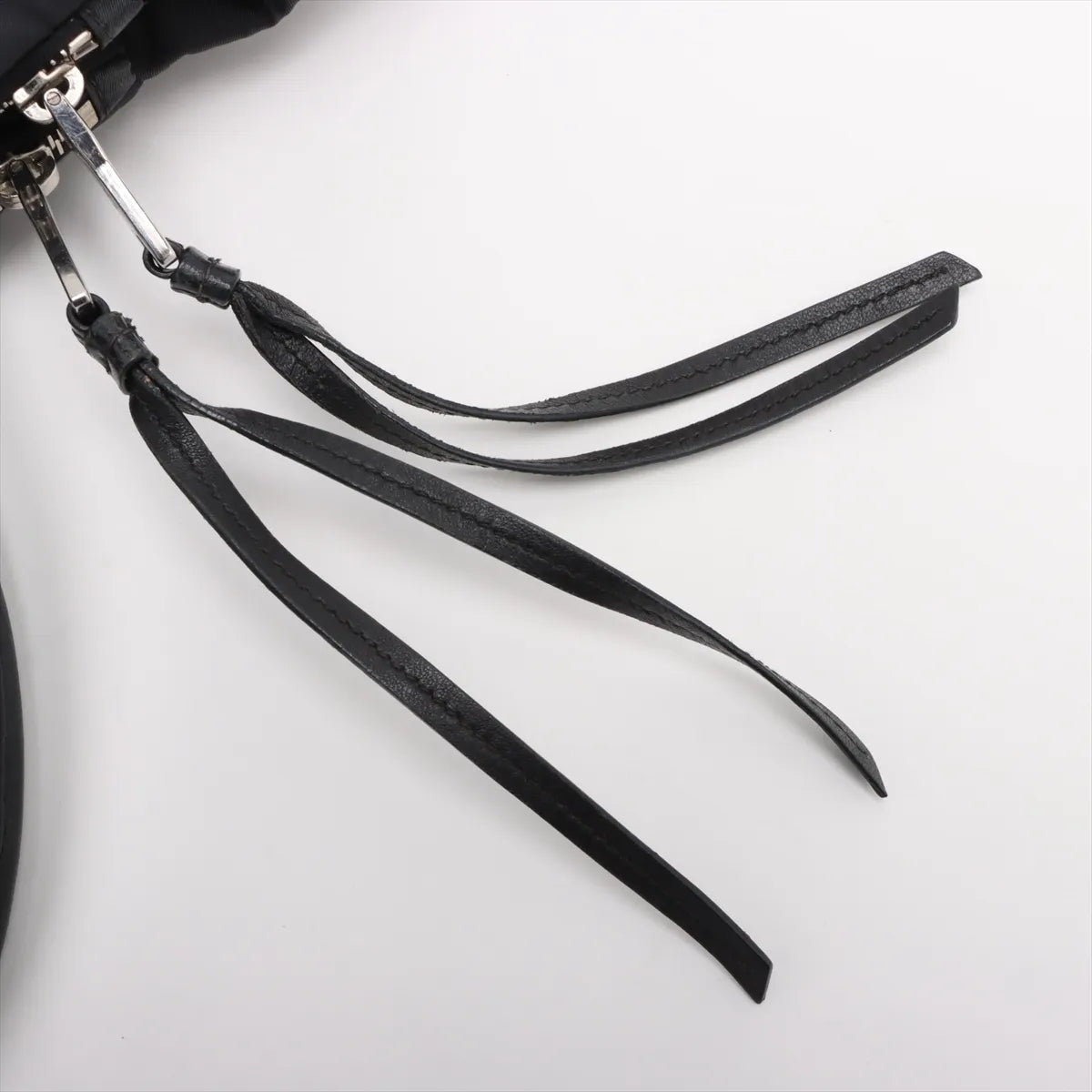 Prada Tessuto Bomber Nylon Leather Handbag Black