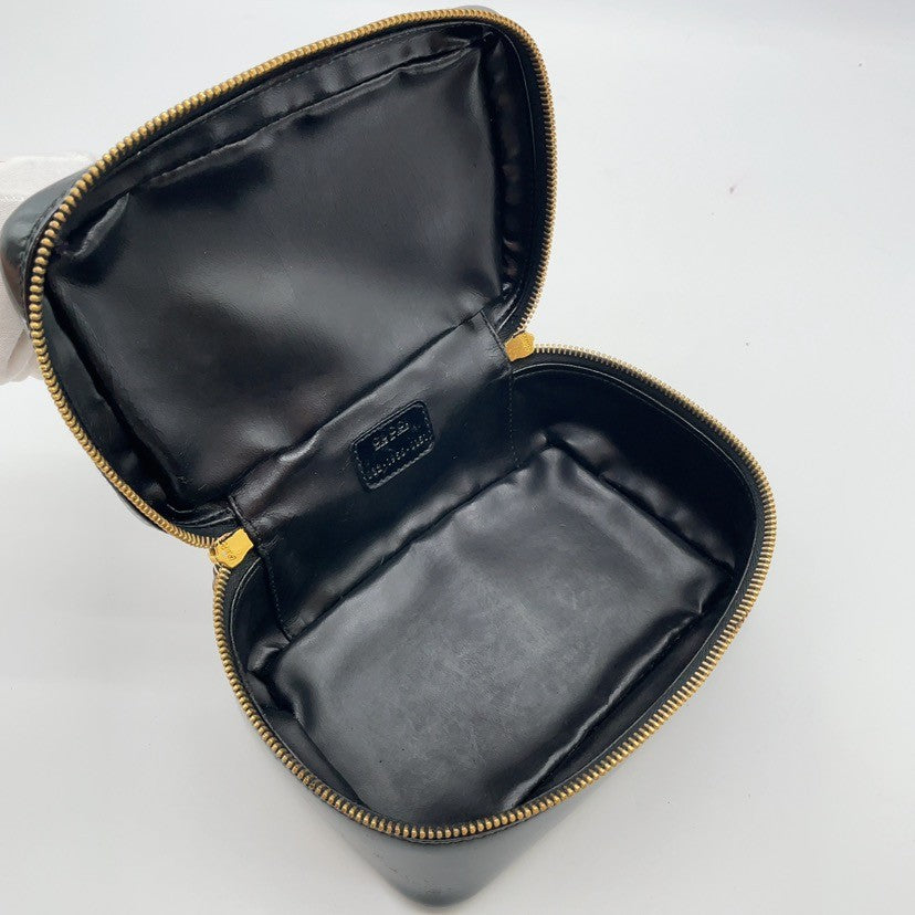Gucci Bamboo Leather Vanity Handbag Black
