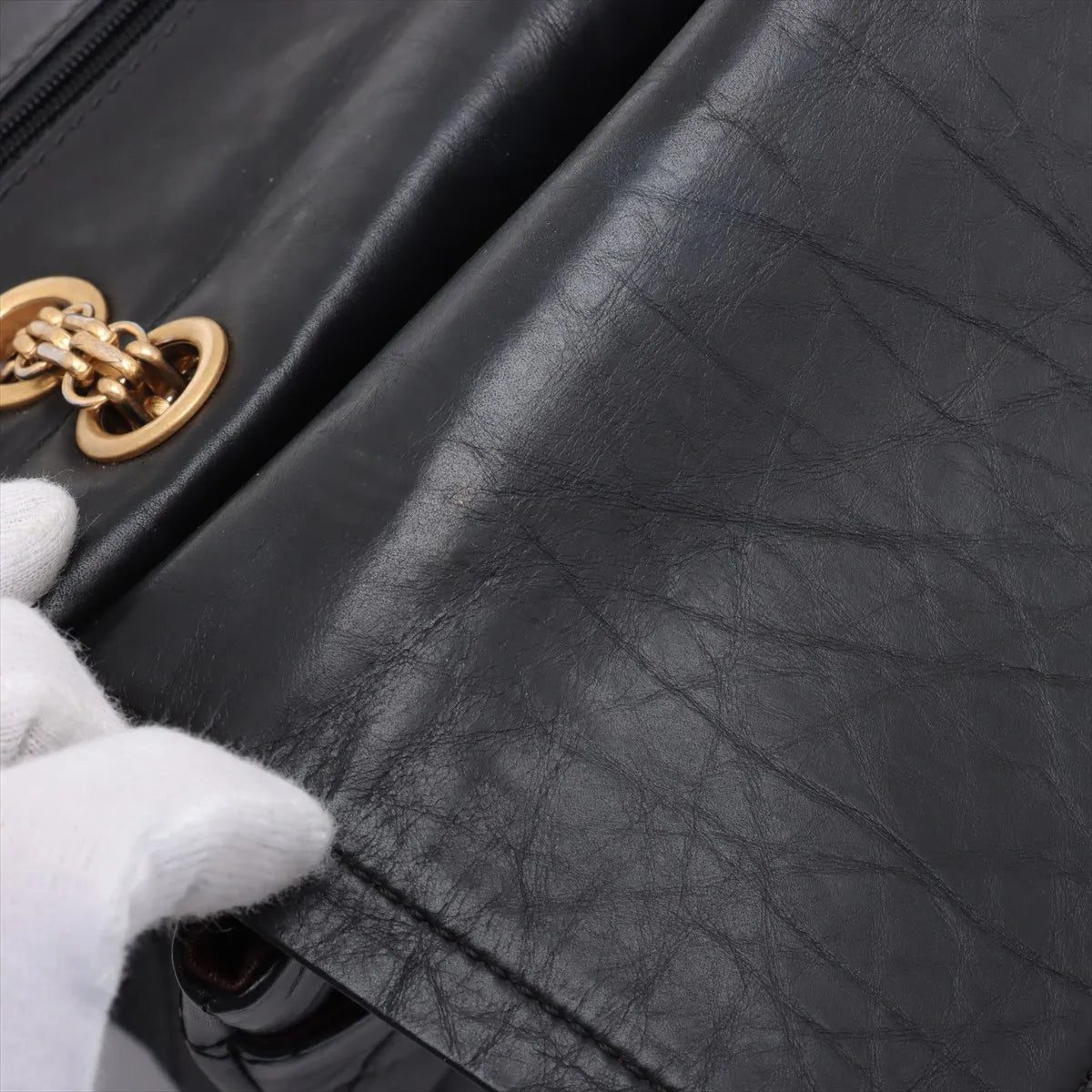 Chanel Matelasse 2.55 Maxi Vintage Calf Double Flap Double Chain Bag Black