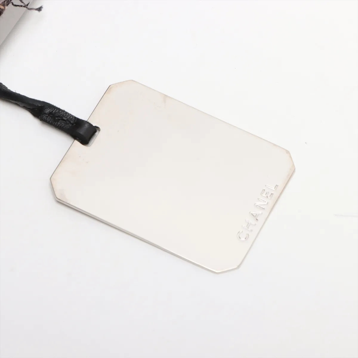 Chanel Paris New York Line Tweed Vanity Chain Handbag Gray X Black