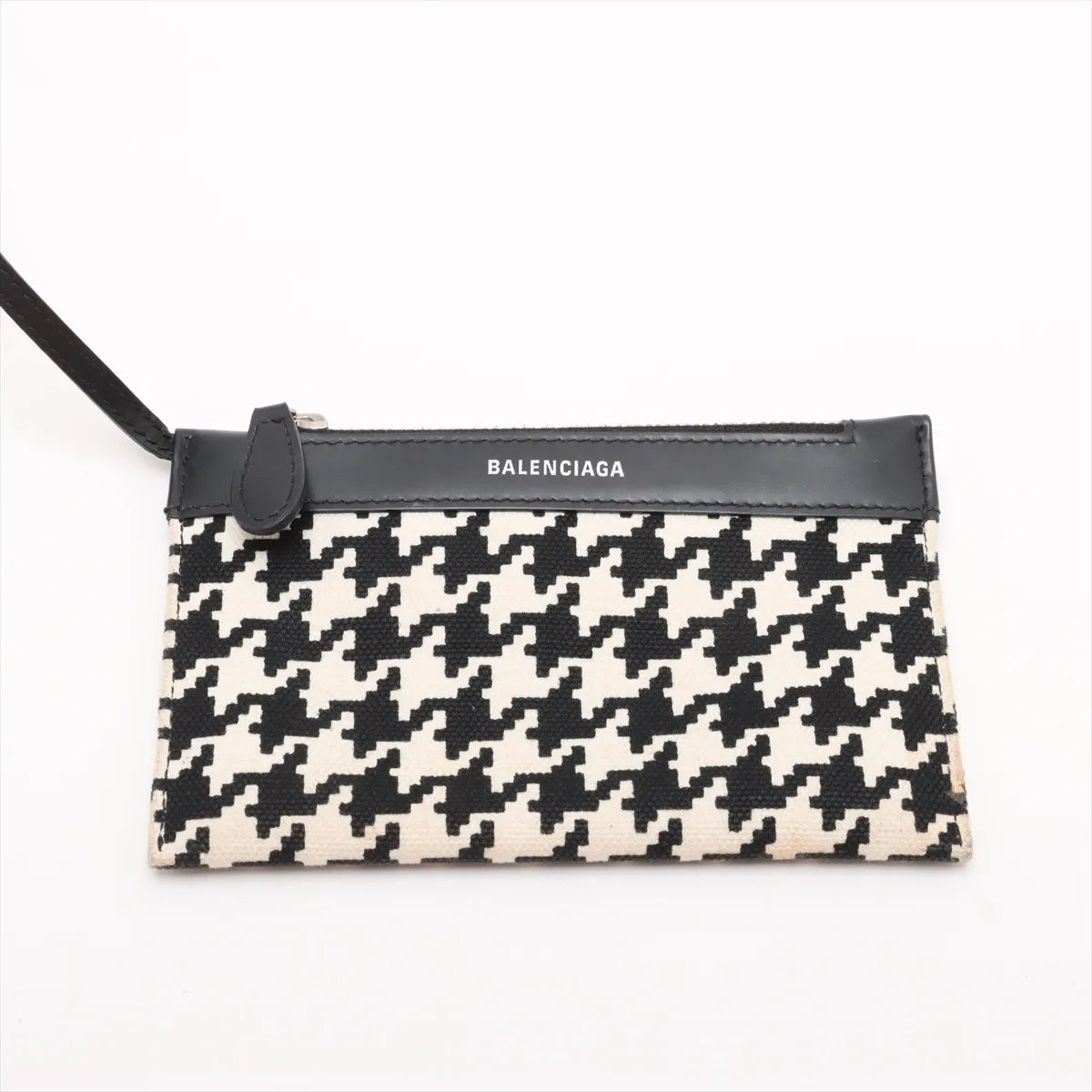Balenciaga Navy Canvas Leather Cabas XS Two-Way Handbag Black × White