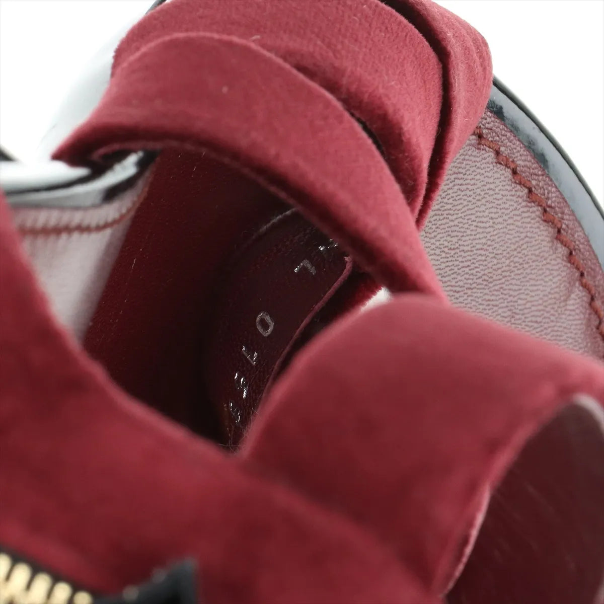Louis Vuitton Velour Leather Sandals Bordeaux x Black