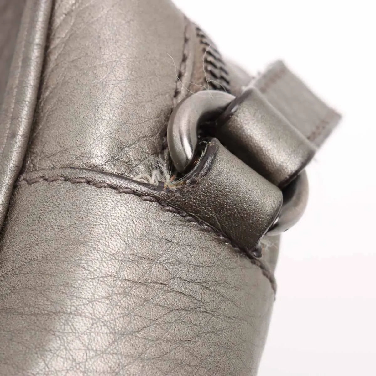 Gucci Metallic Soho Leather Camera Bag Silver